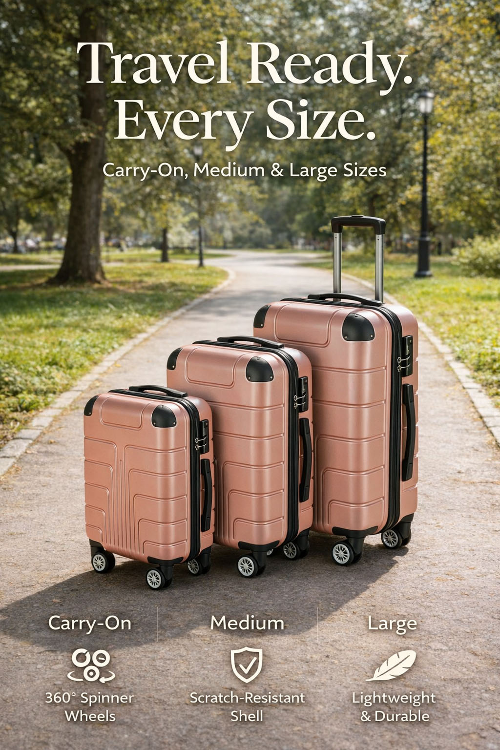 3-Piece TSA Lock Luggage with Corner Protection Luggage Set