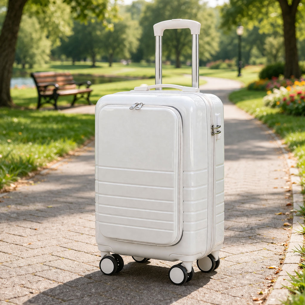 rugged outdoor durable lightweight carry on suitcase in white rugged outdoor durable lightweight carry on suitcase in white