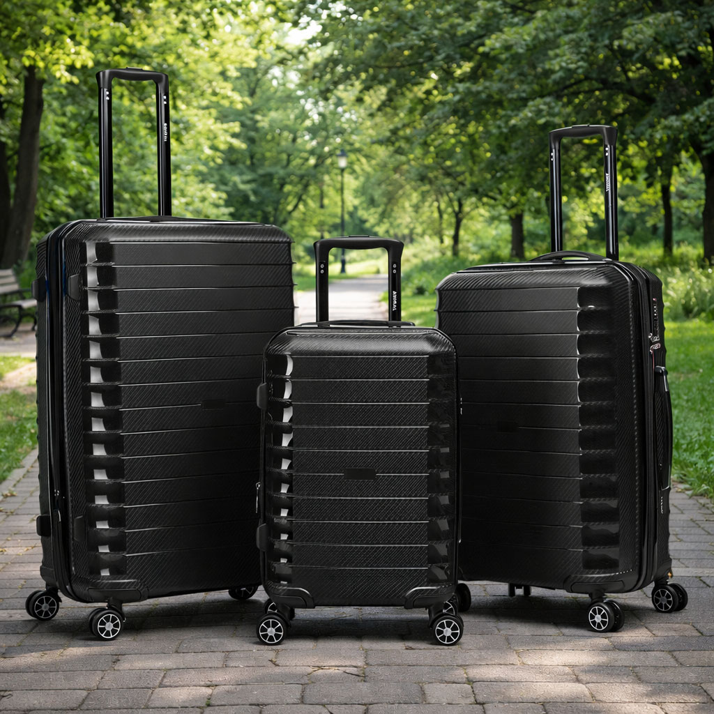 Custom 3-Piece Hard Shell Luggage Set with Anti-Scratch Finish | Lightweight Spinner Suitcase Supplier