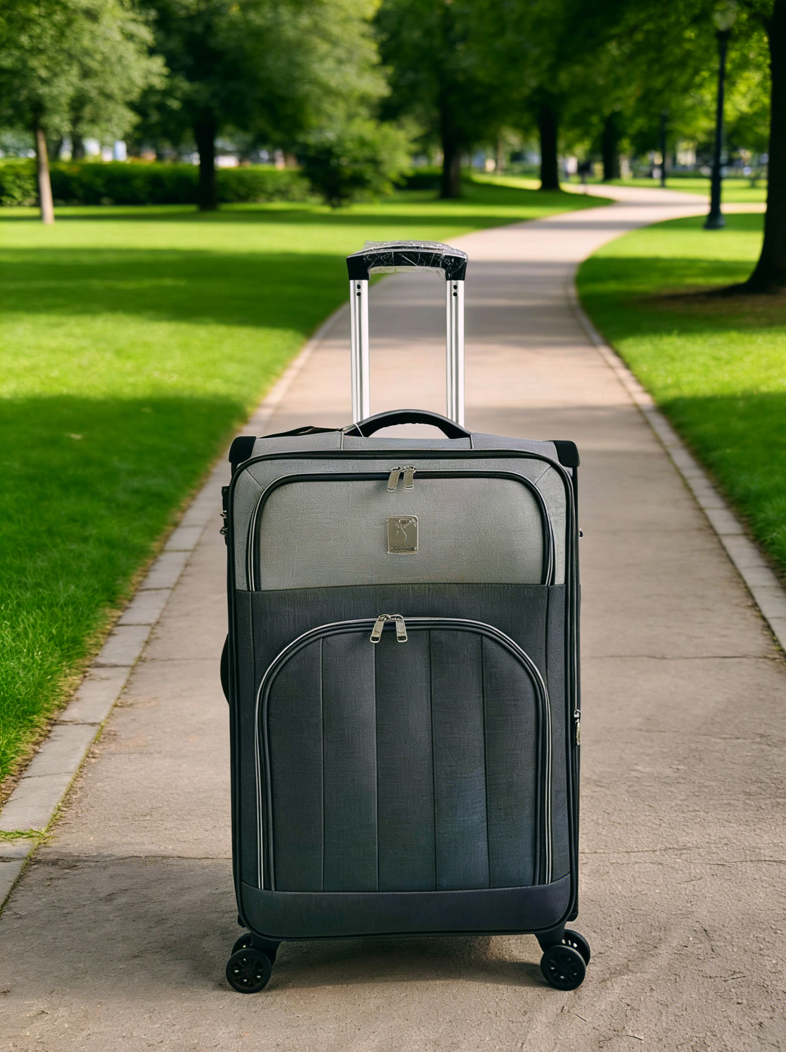 Lightweight Spinner Carry On with Silent Wheels fabric luggage