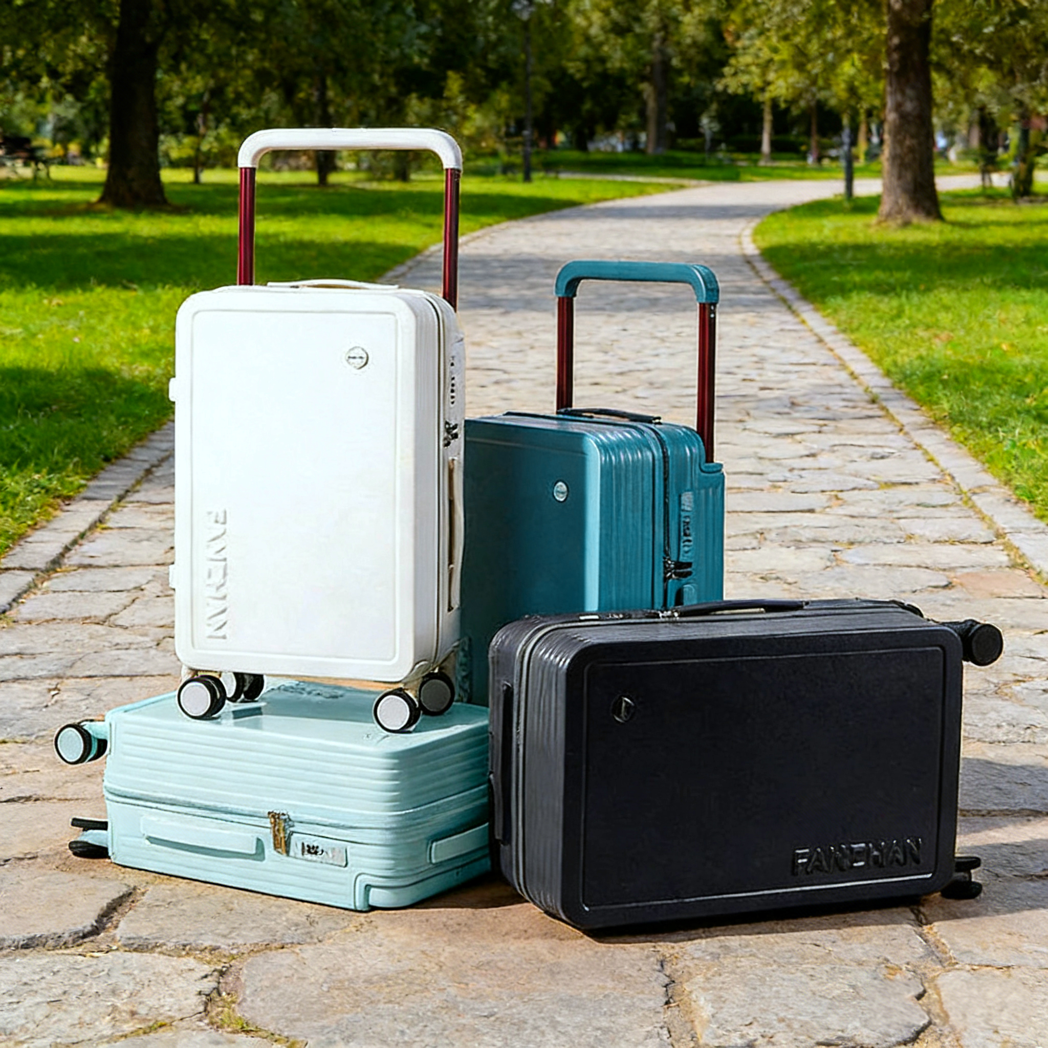 Fashionable Multi-functional Ultra-Wide Telescopic Handle with Charger, Hook and Cup Holder Smart Luggage