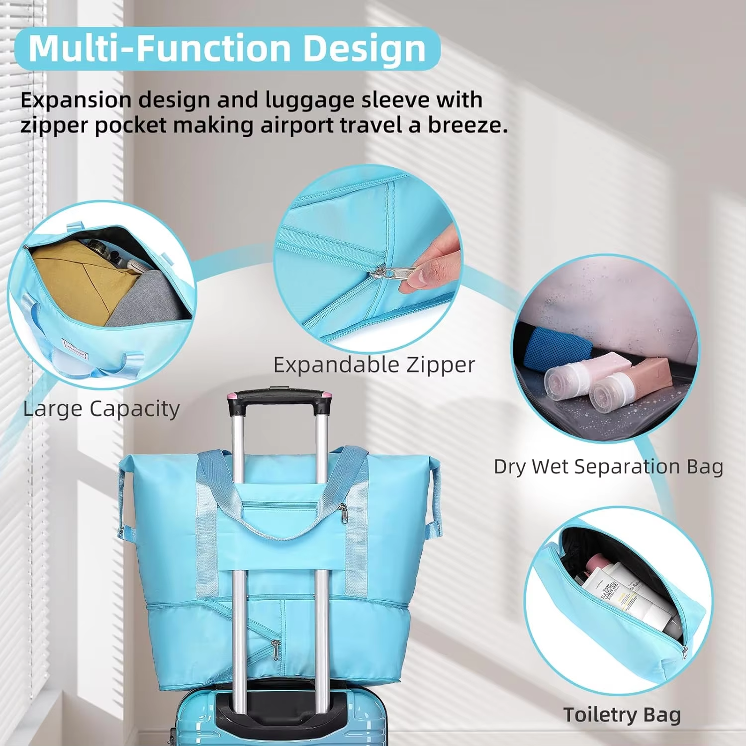 6-Piece Gradient Luggage Set – Stylish Hard Shell Suitcases with Handbag and Travel Bag