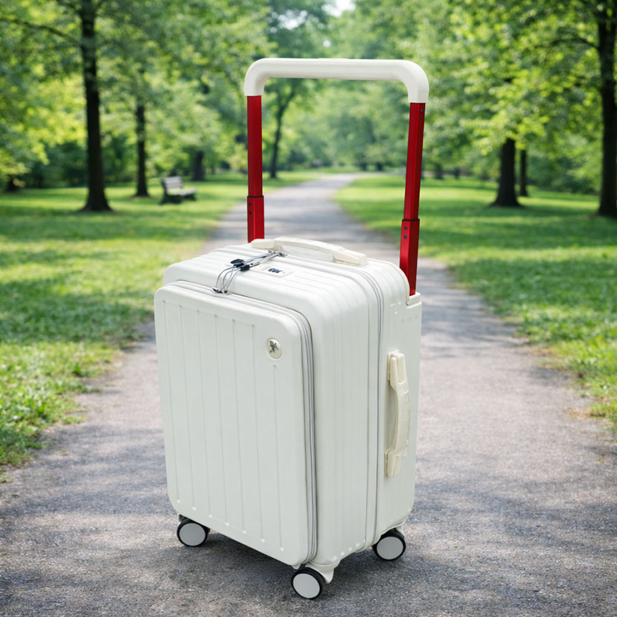 carry_on_luggage_with_front_storage in white carry_on_luggage_with_front_storage in white