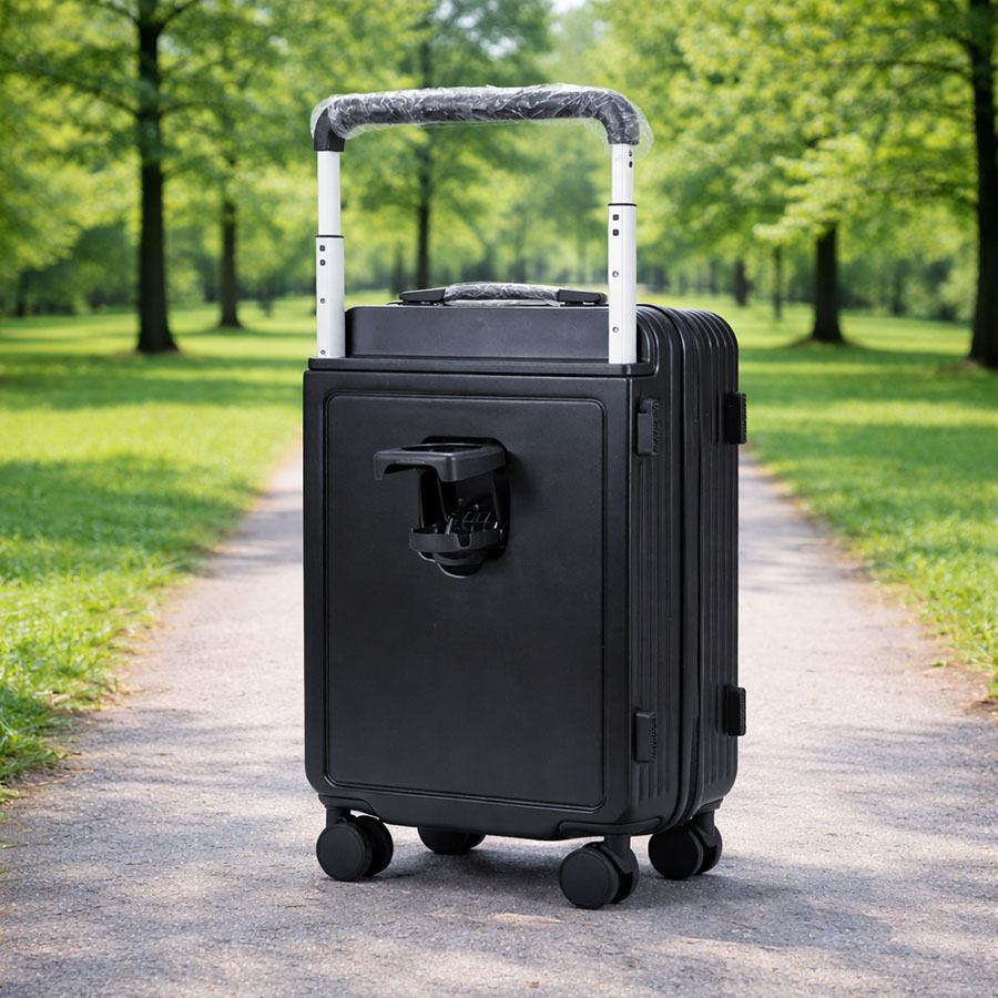 carry on suitcase with front business compartment,back view carry on suitcase with front business compartment,back view