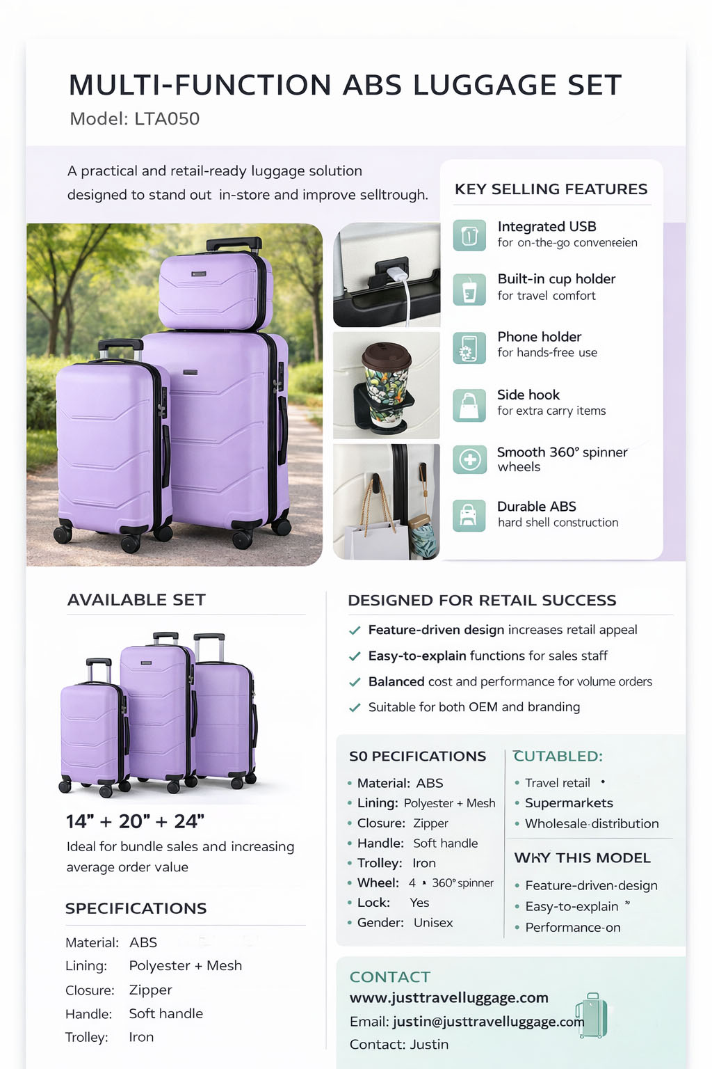 catalogue of  Large Capacity Spinner Travel Suitcase Luggage