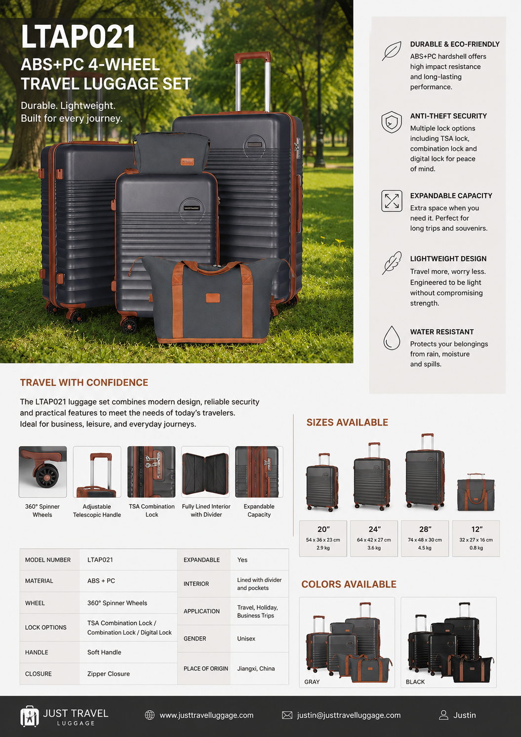 The catalogue from  hard shell luggage manufacturer