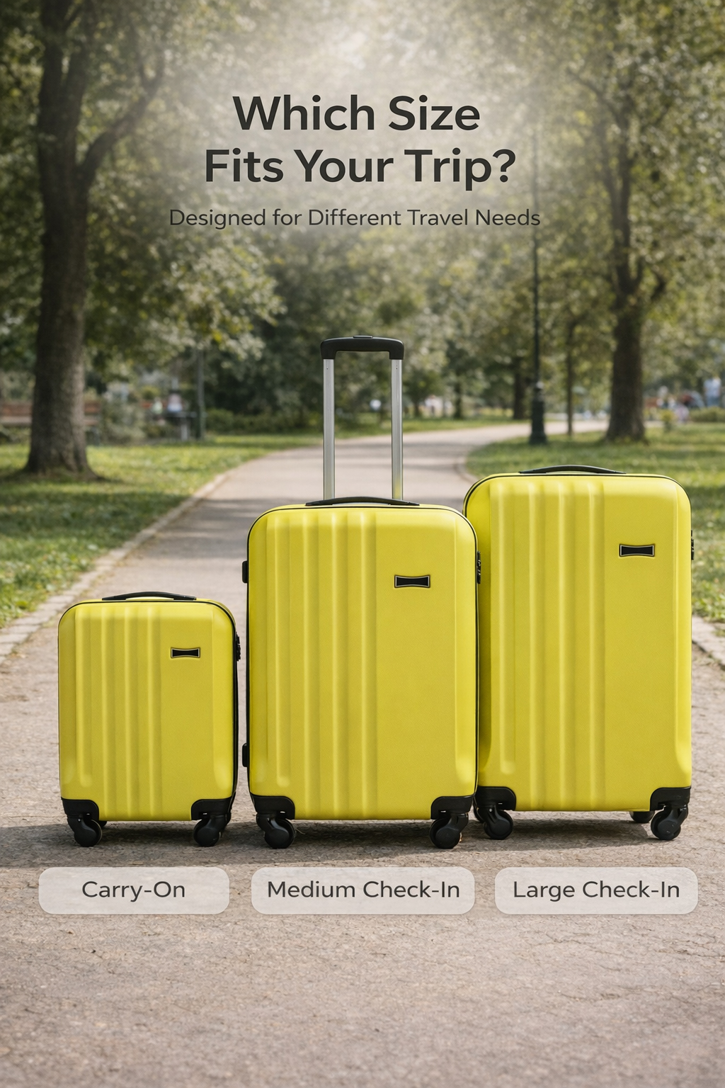 3-Piece Bright Yellow ABS Hardshell Luggage Set with Spinner Wheels – Lightweight Travel Suitcase (20/24/28 Inch)