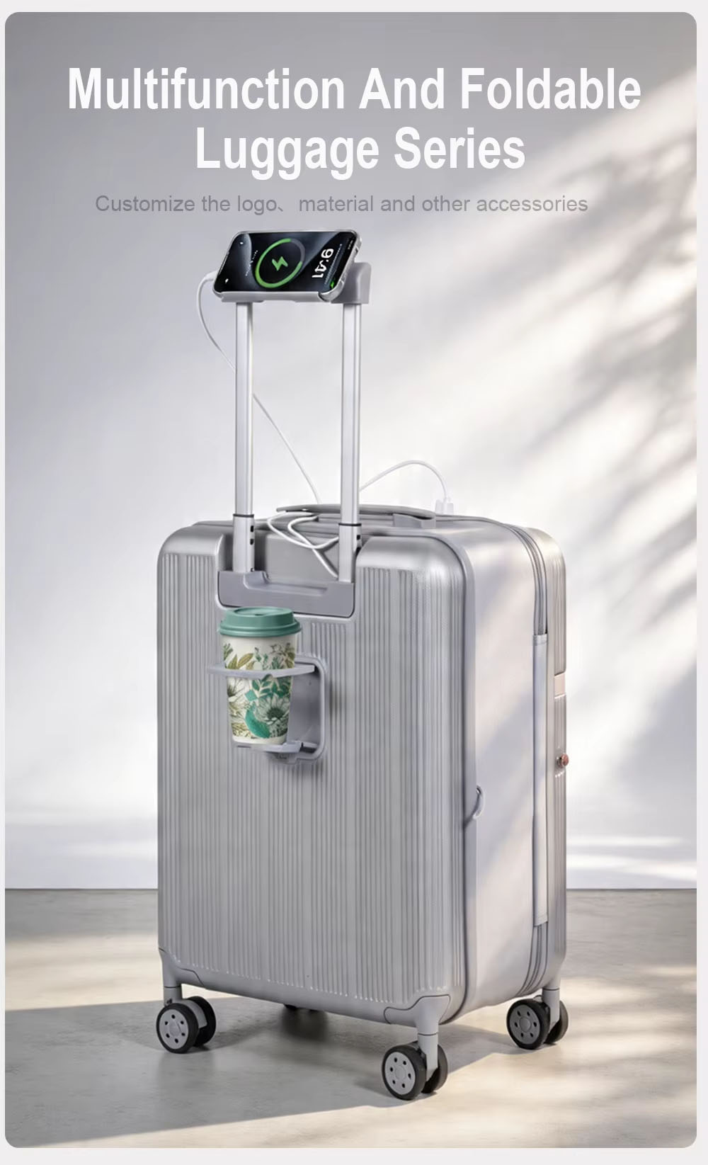 OEM Expandable Spinner Hard Shell Luggage Set – Lightweight 2PC Durable Travel Suitcase for Brands & Wholesalers