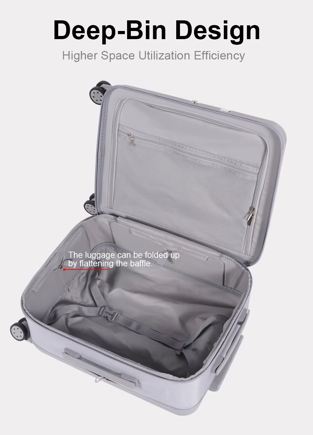 custom specialized suitcase,deep-bin design,higher space utlization efficiency