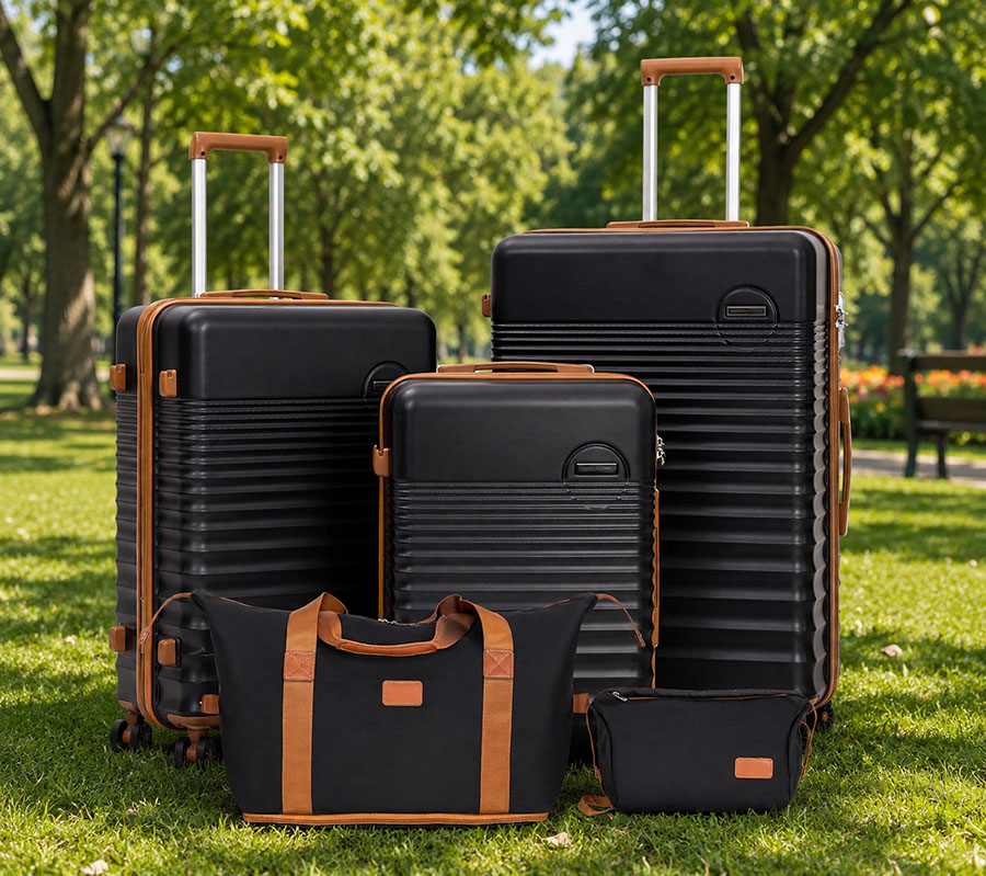 OEM Lightweight ABS+PC Blended Hard Shell Luggage Set with TSA Lock – 4 Piece Travel Suitcase Collection