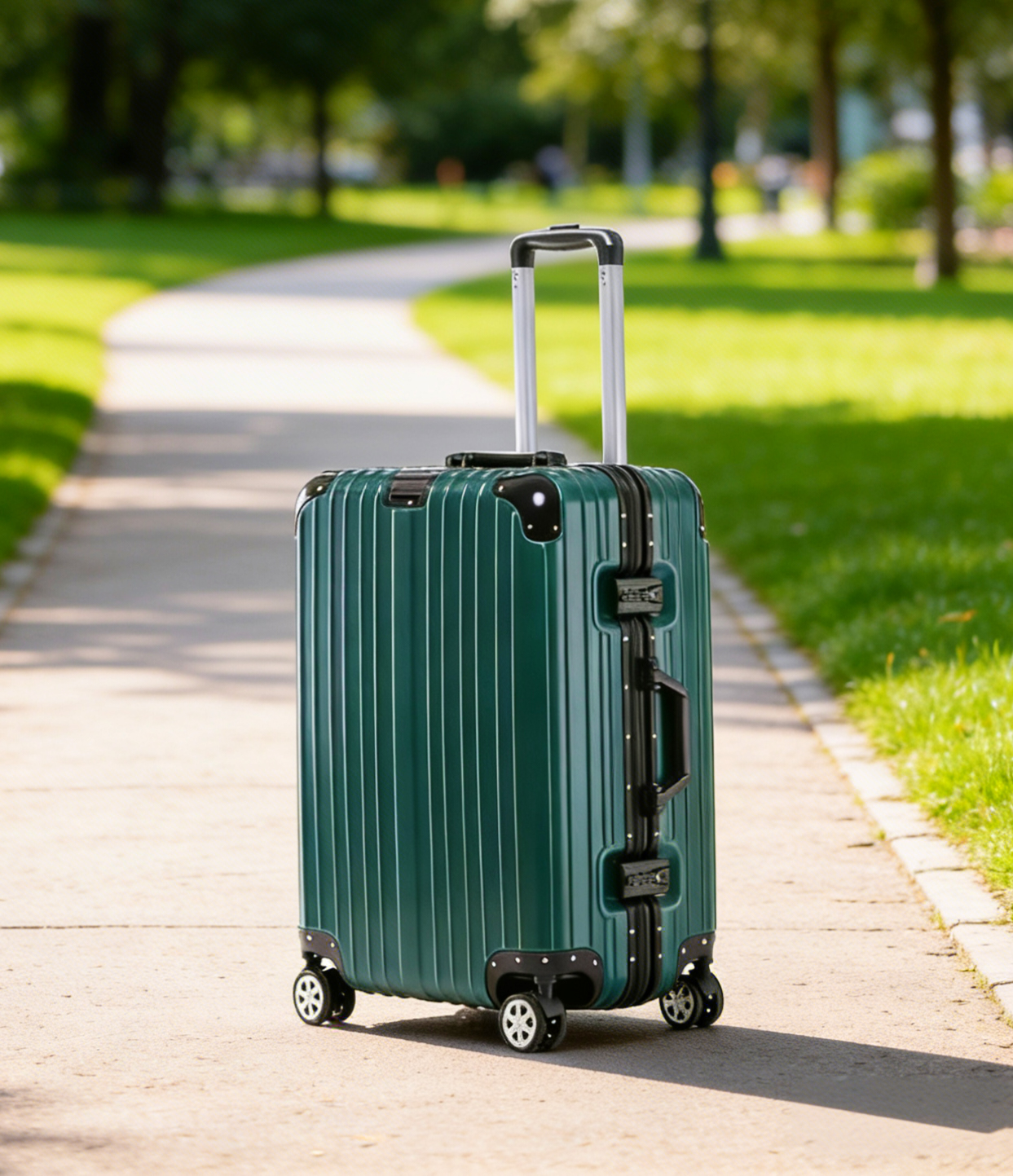 durable hard shell expandable 4 spinner wheels aluminum frame luggage