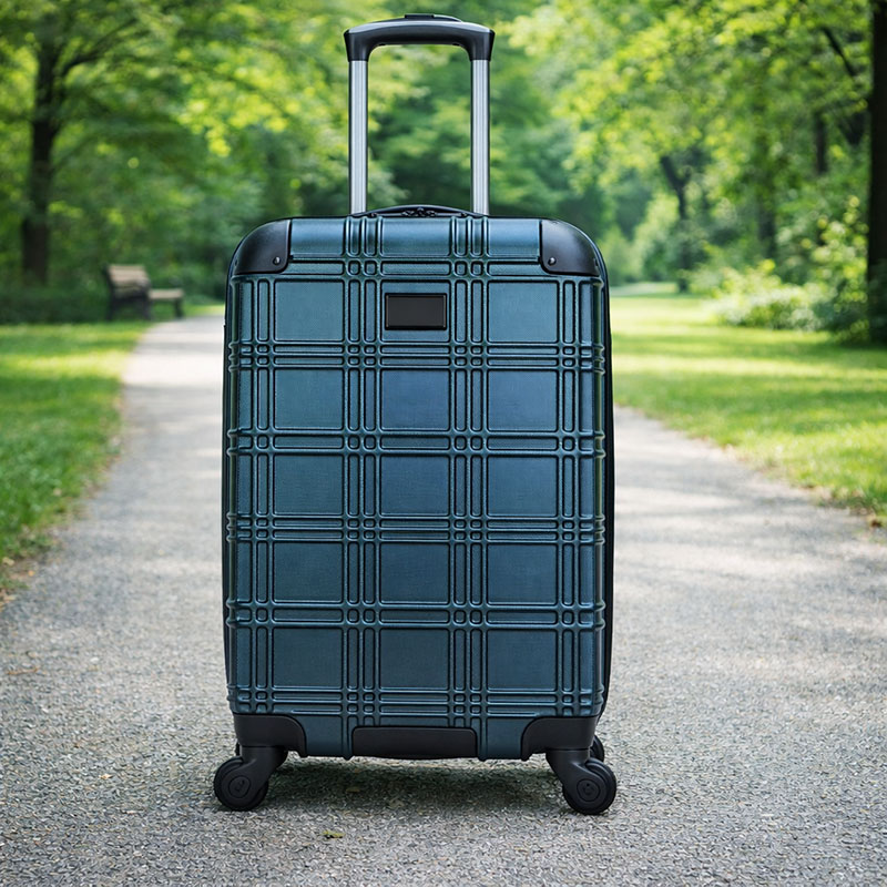 durable hard side cabin luggage in blue durable hard side cabin luggage in blue