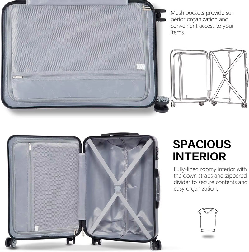 hard shell suitcase with spacious interior