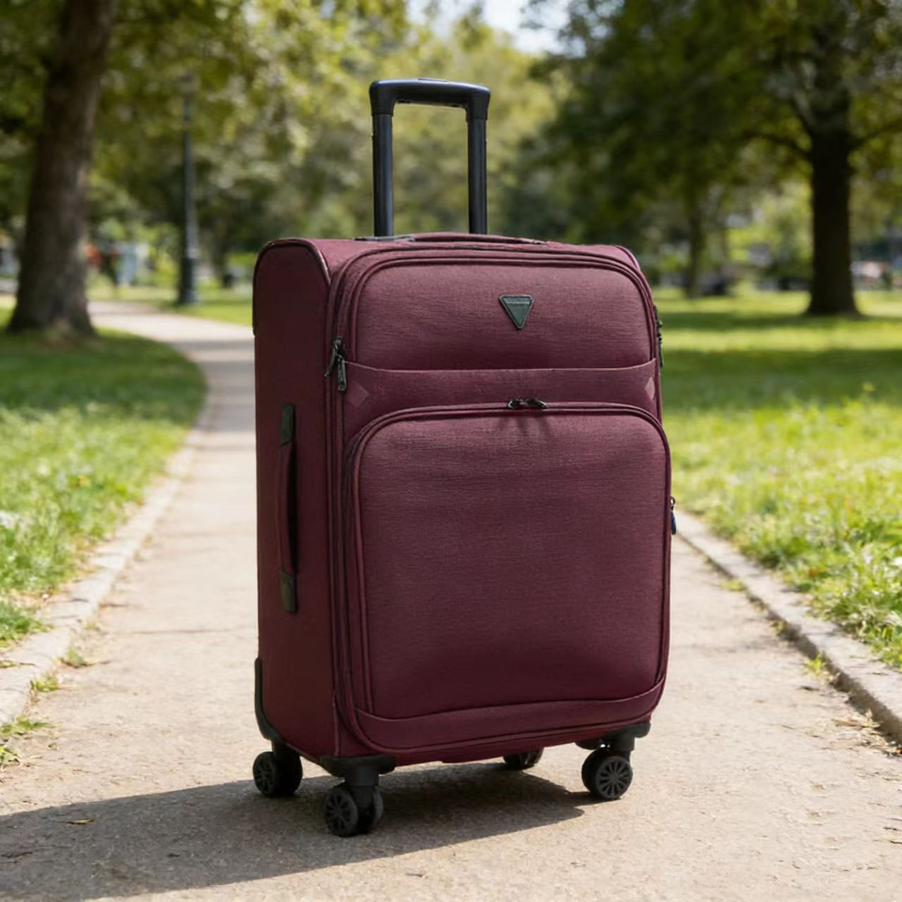 Soft Nylon Spinner Luggage Set 20 24 28 Inch 4 Wheel Suitcase