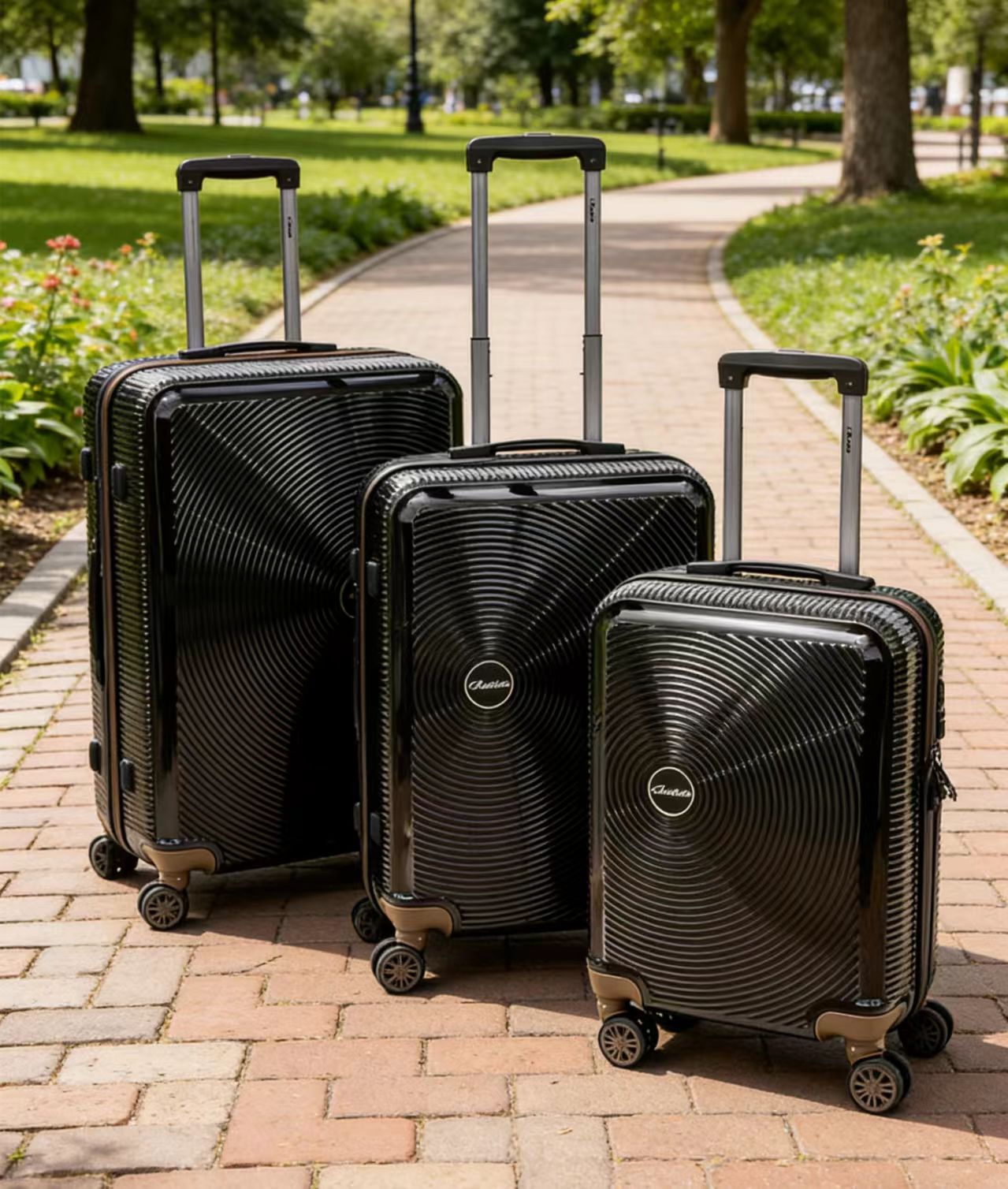 OEM Lightweight 3-Piece Expandable Hardshell Spinner Luggage Set with Custom Branding