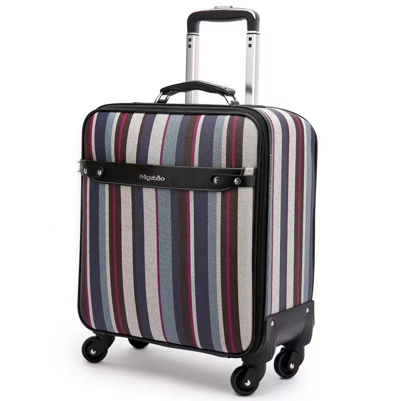 Stylish Striped Vintage Lightweight Travel Durable Suitcase