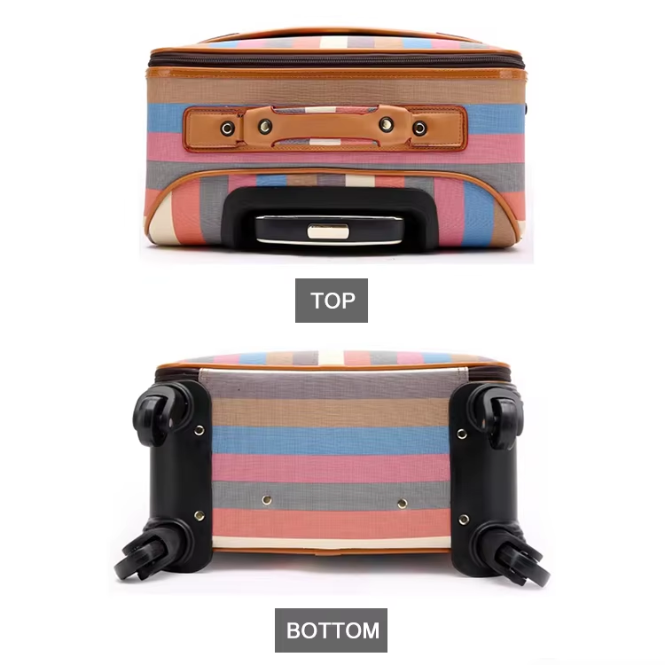 Stylish Striped Vintage Lightweight Travel Durable Suitcase