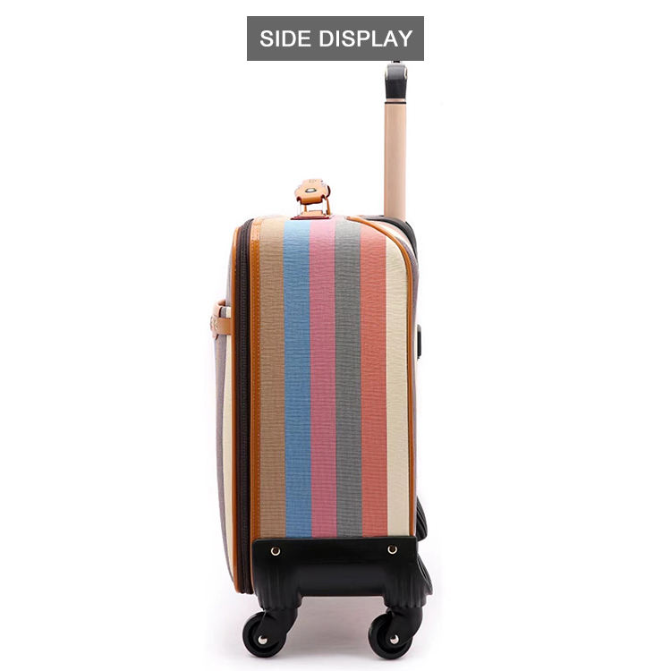 Stylish Striped Vintage Lightweight Travel Durable Suitcase
