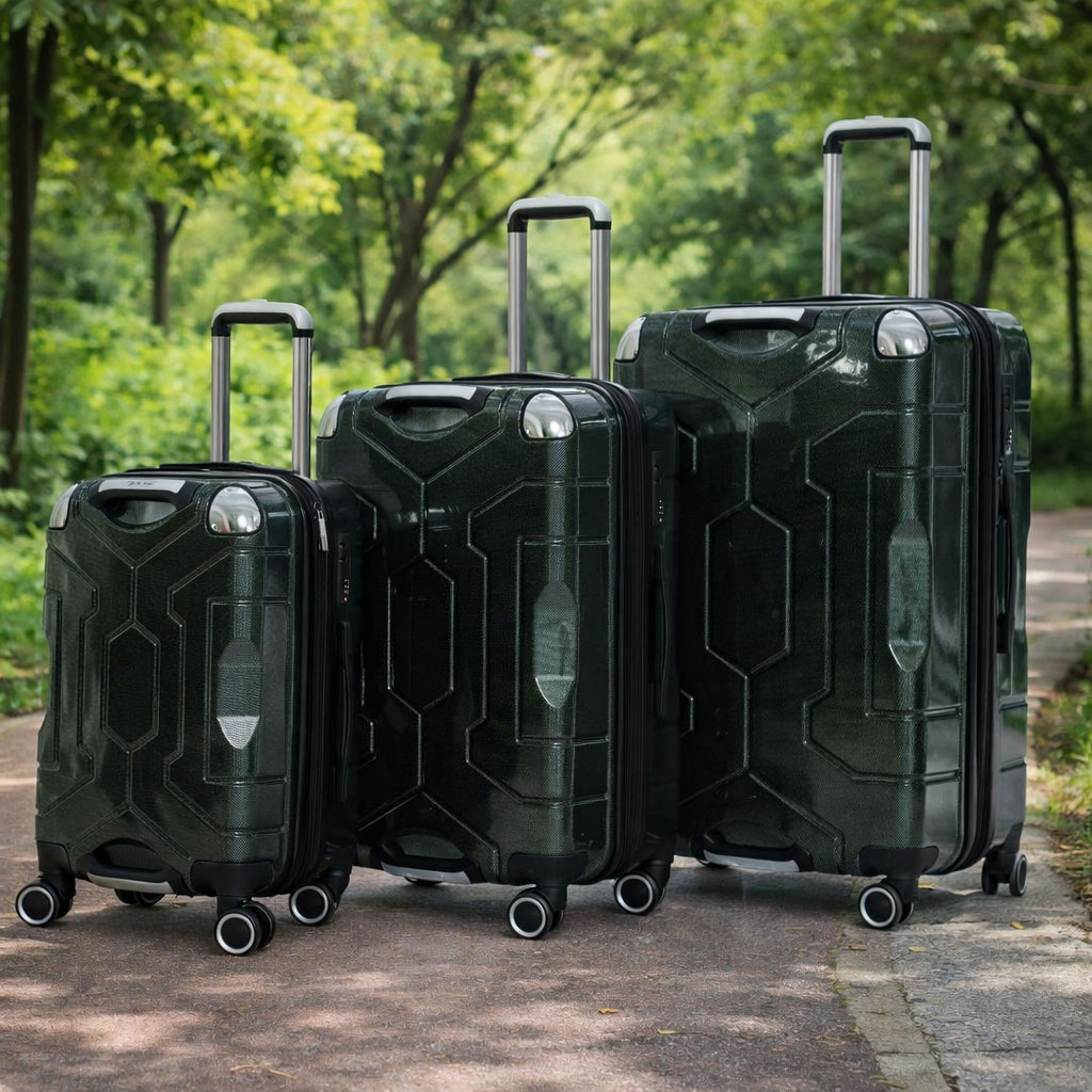 3-Piece ABS Hardshell Luggage Set with Spinner Wheels, Lightweight Durable Travel Suitcase Set