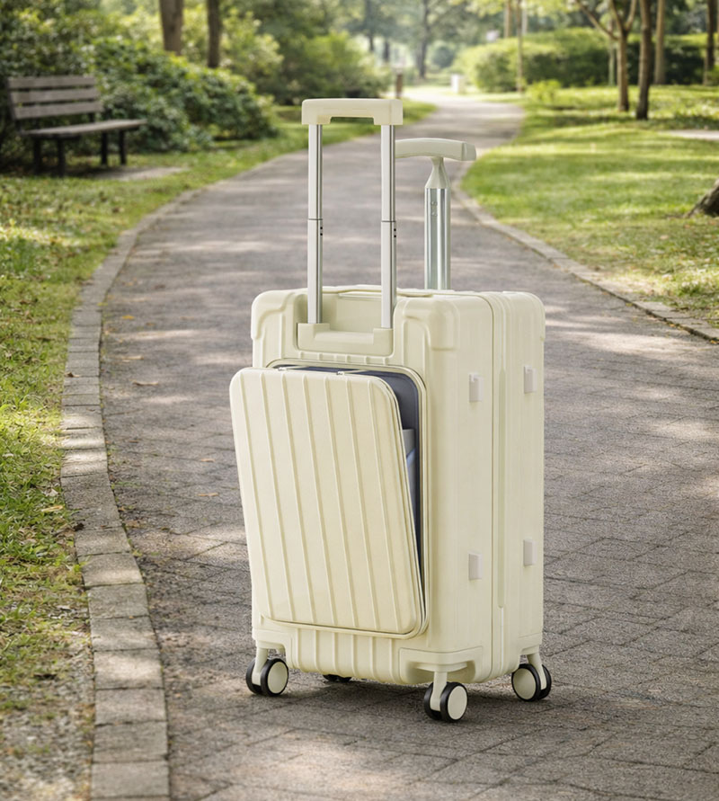 Commercial Travel Expandable Carry-On Luggage with Quick-Access Front Compartment & TSA Lock