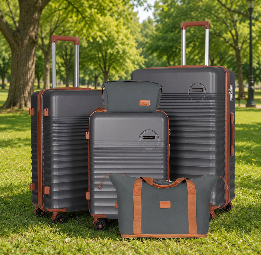 OEM Lightweight ABS+PC Blended Hard Shell Luggage Set with TSA Lock – 4 Piece Travel Suitcase Collection