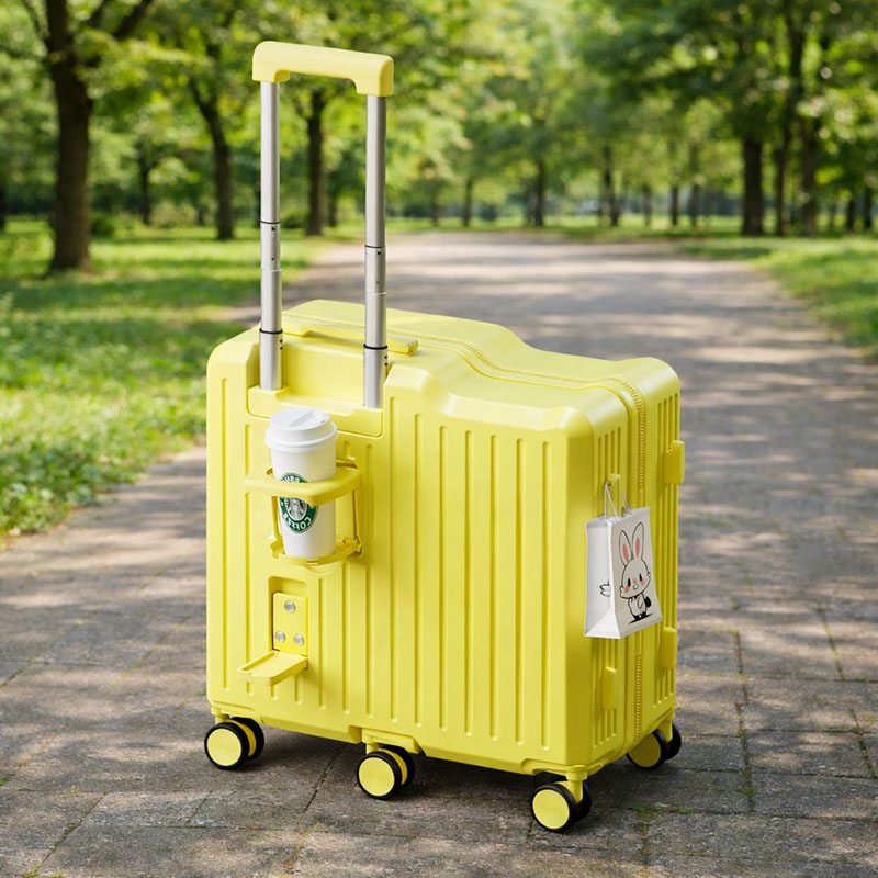 lightweight durable hard shell carry on suitcase in yellow lightweight durable hard shell carry on suitcase in yellow