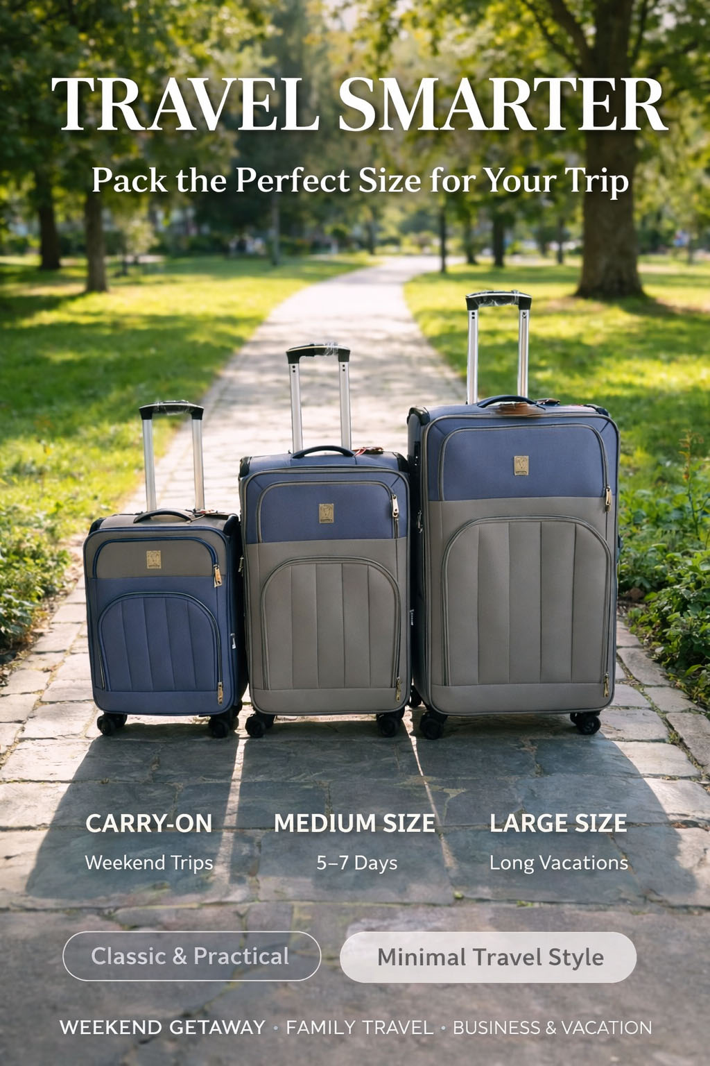 Lightweight Spinner Carry On with Silent Wheels fabric luggage