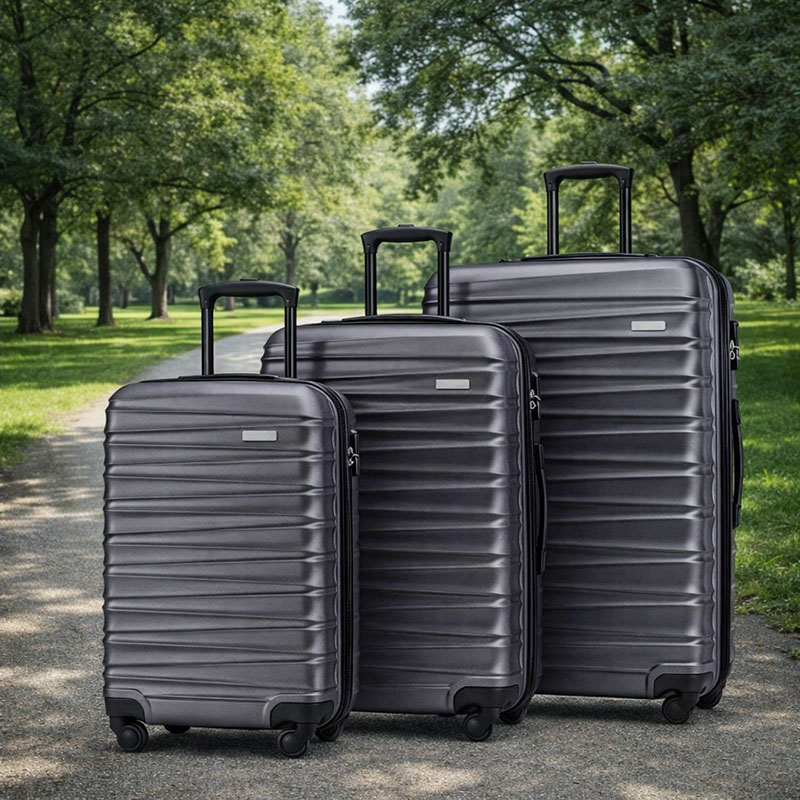 hard shell luggage set for frequent travelers in gray hard shell luggage set for frequent travelers in gray