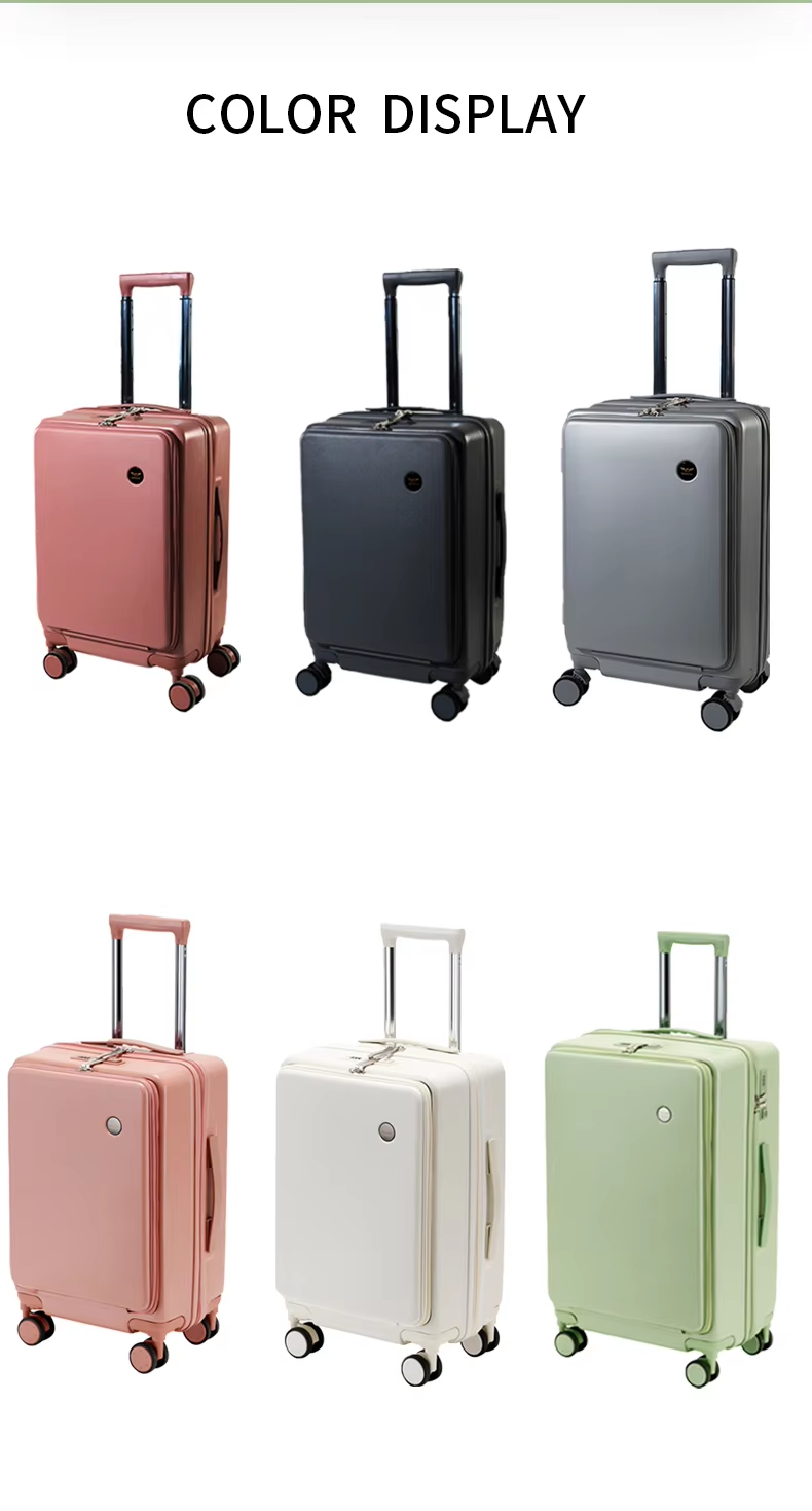 hard shell spinner luggage with anti dent material,color display