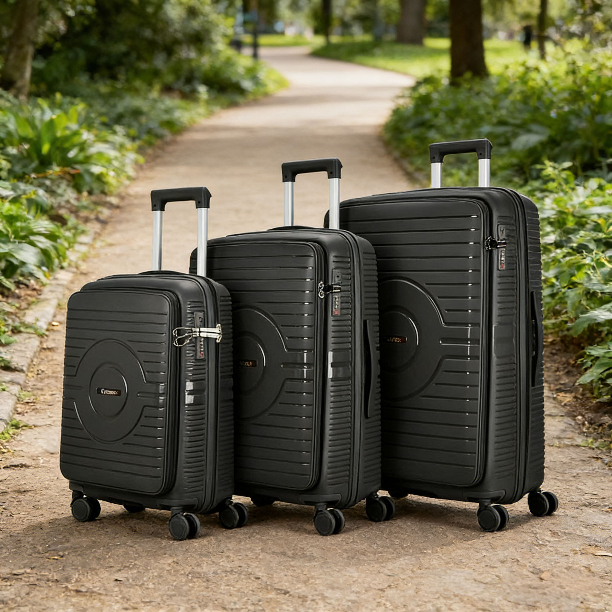 Stylish Front-Open Laptop Access PP Hard Shell Luggage