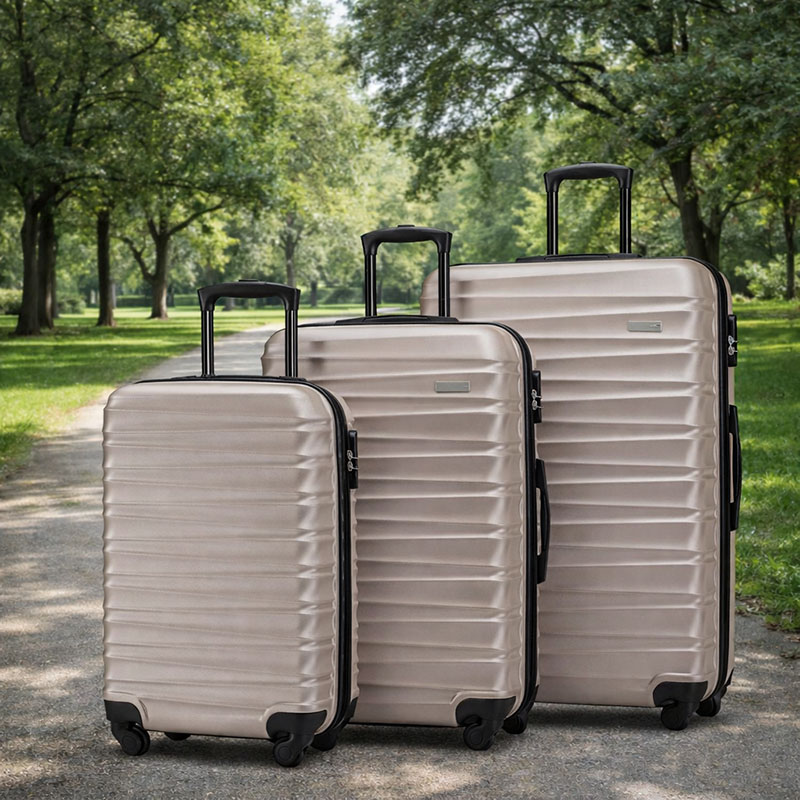 hard side luggage set in champagne hard side luggage set in champagne