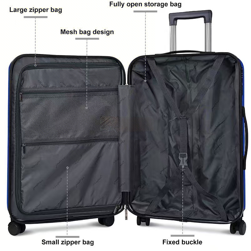 3-Piece Metallic Purple ABS Luggage Set with Spinner Wheels Lightweight Hard side Travel Suitcase 20/24/28/ Inch