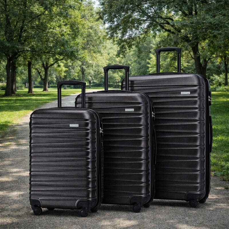 hard side suitcase with wheels in black hard side suitcase with wheels in black
