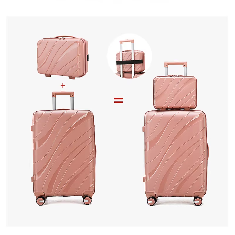 2 pcs pp hard shell suitcase,sizes:12