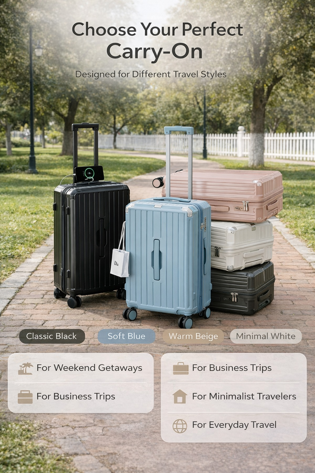 Smart Convenience USB Charger with Cup Holder Suitcase