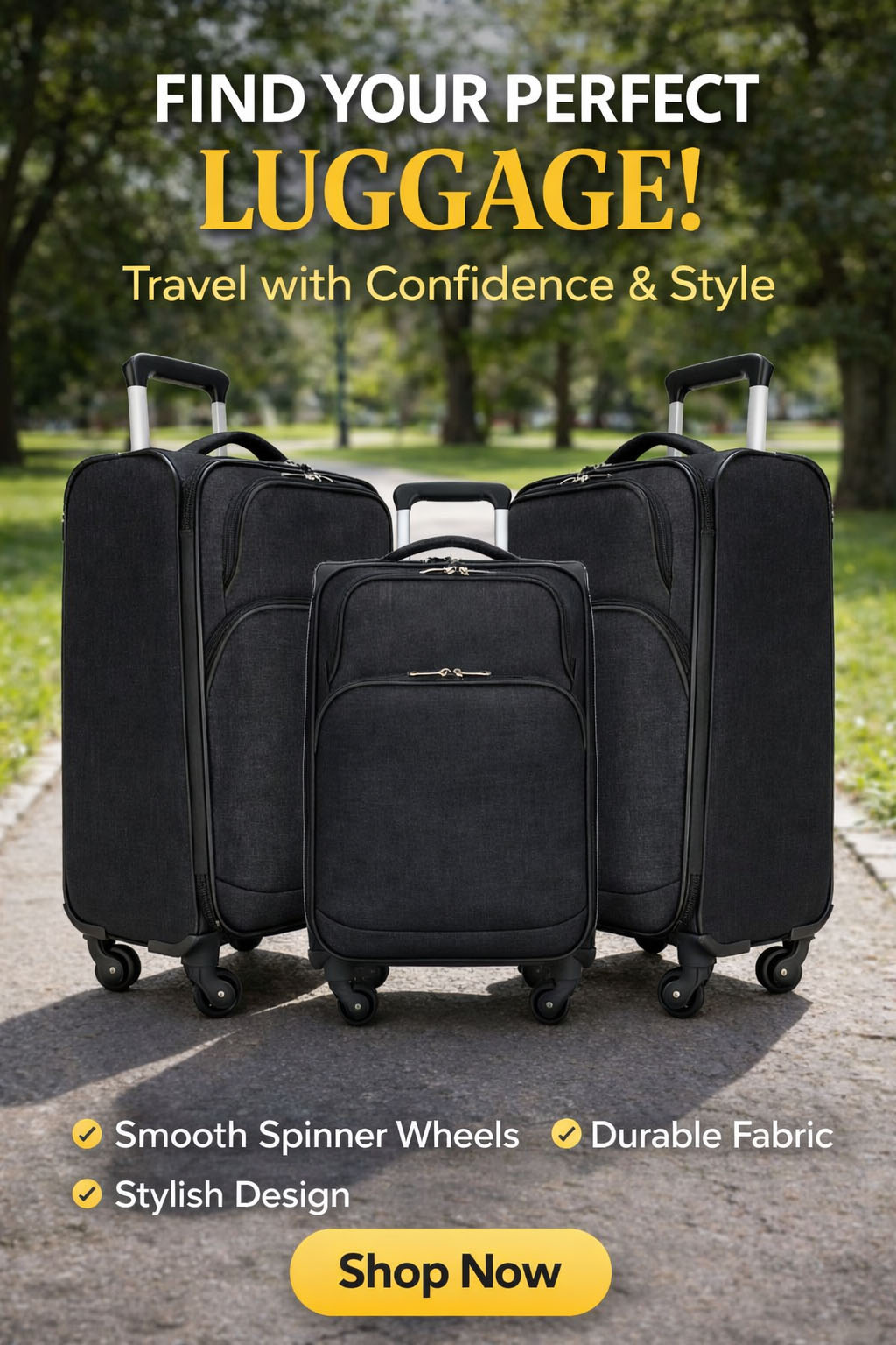 Durable Oxford Travel Bag Lightweight Rolling Softside Luggage