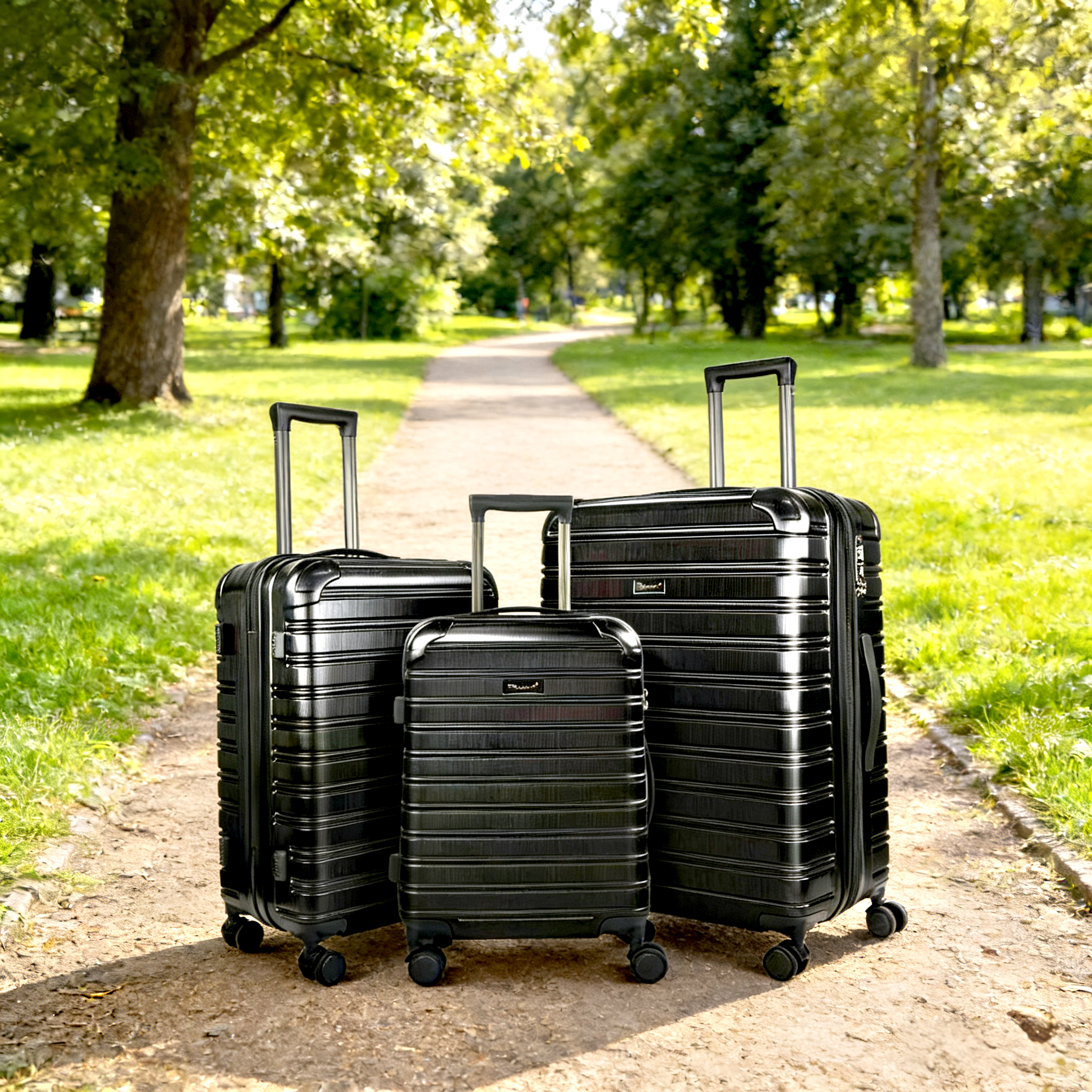 3PCS Lightweight ABS Suitcase Set – Hard Shell Luggage with 360° Spinner Wheels