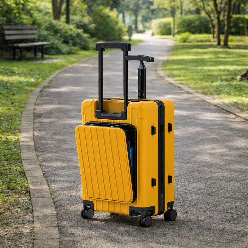 Commercial Travel Expandable Carry-On Luggage with Quick-Access Front Compartment & TSA Lock