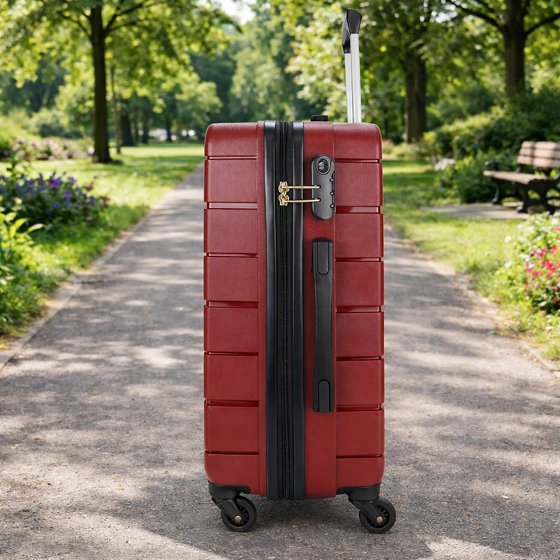 lightweight hard shell luggage set with double spinner wheels,side view lightweight hard shell luggage set with double spinner wheels,side view