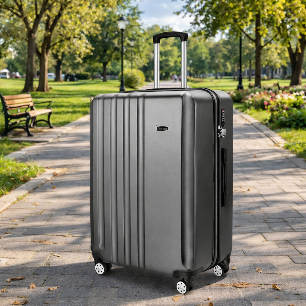 lightweight hard side luggage set in gray lightweight hard side luggage set in gray