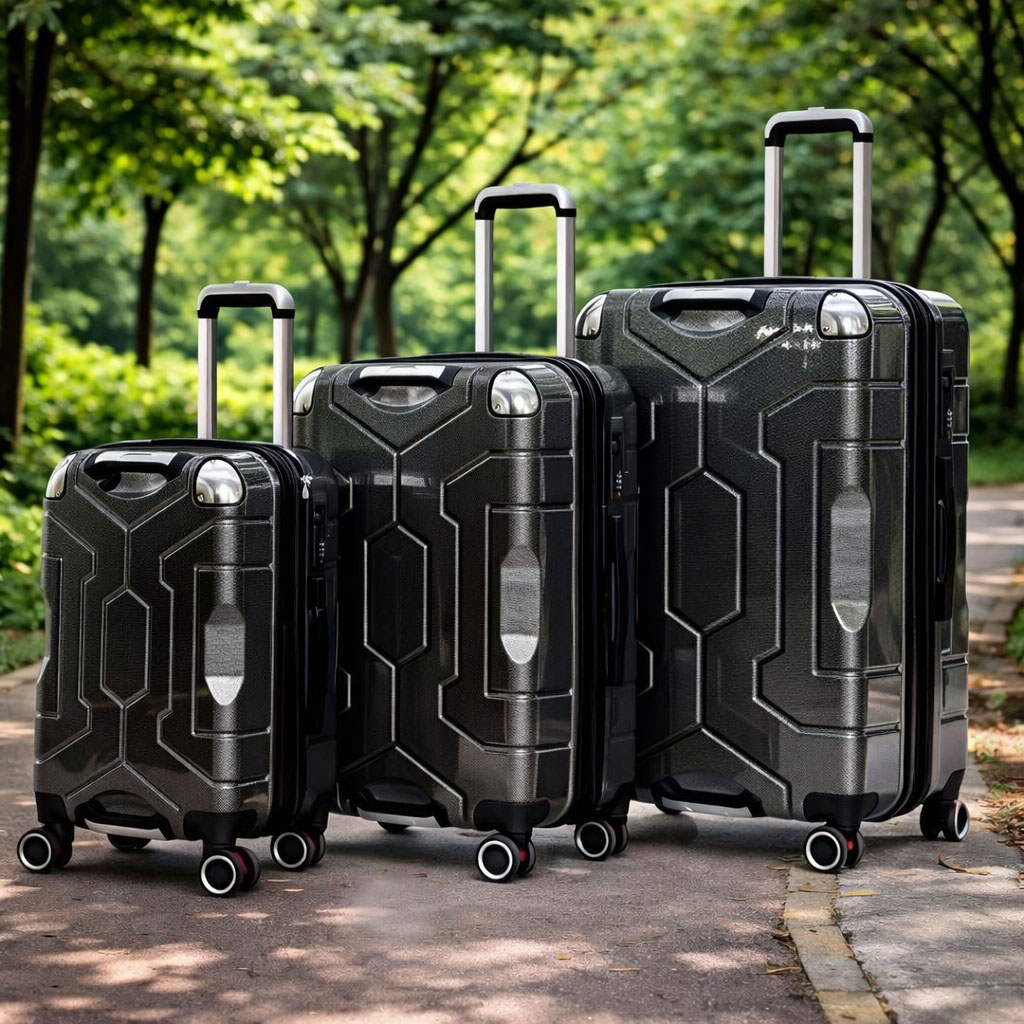 3-Piece ABS Hardshell Luggage Set with Spinner Wheels, Lightweight Durable Travel Suitcase Set