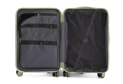 White hard shell expandable 8 spinner wheels Carry On travel luggage