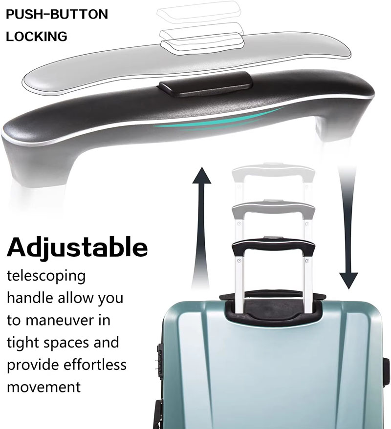 hard shell luggage pull rod demo