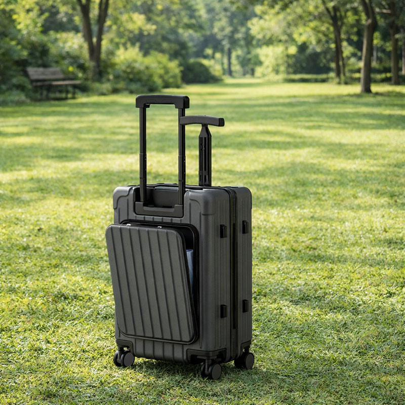 Commercial Travel Expandable Carry-On Luggage with Quick-Access Front Compartment & TSA Lock