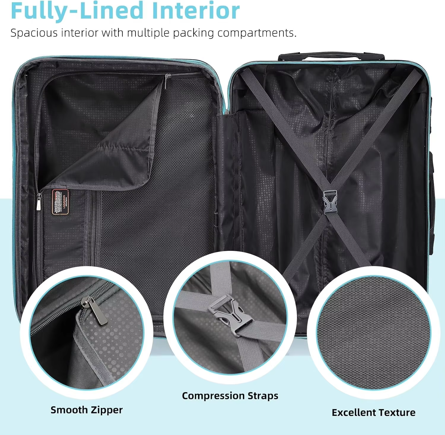 6-Piece Gradient Luggage Set – Stylish Hard Shell Suitcases with Handbag and Travel Bag
