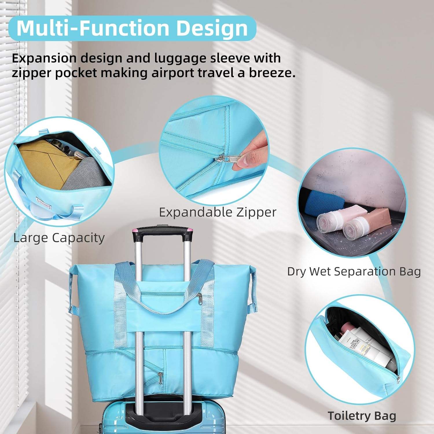 6-Piece Gradient Luggage Set – Stylish Hard Shell Suitcases with Handbag and Travel Bag