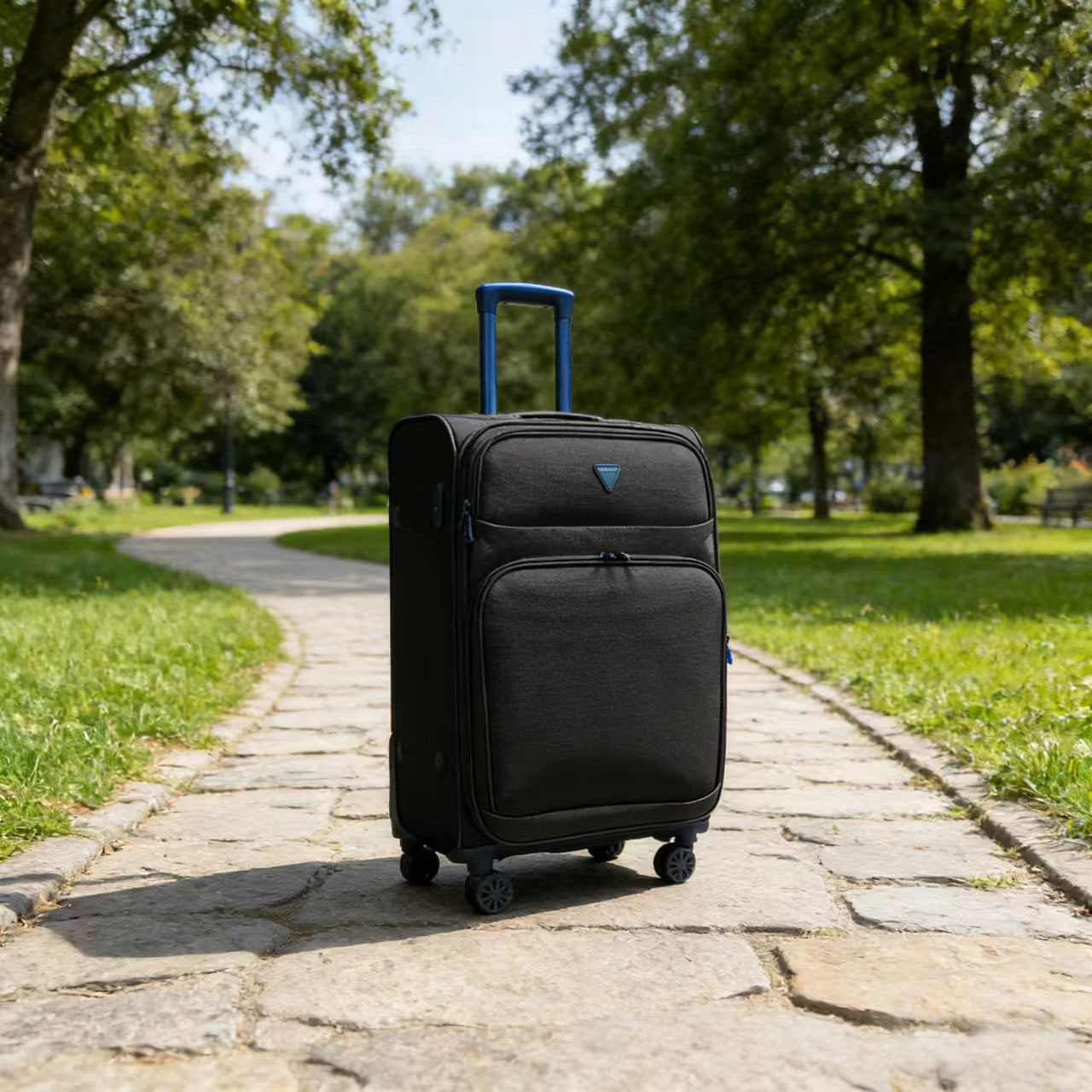 Soft Nylon Spinner Luggage Set 20 24 28 Inch 4 Wheel Suitcase