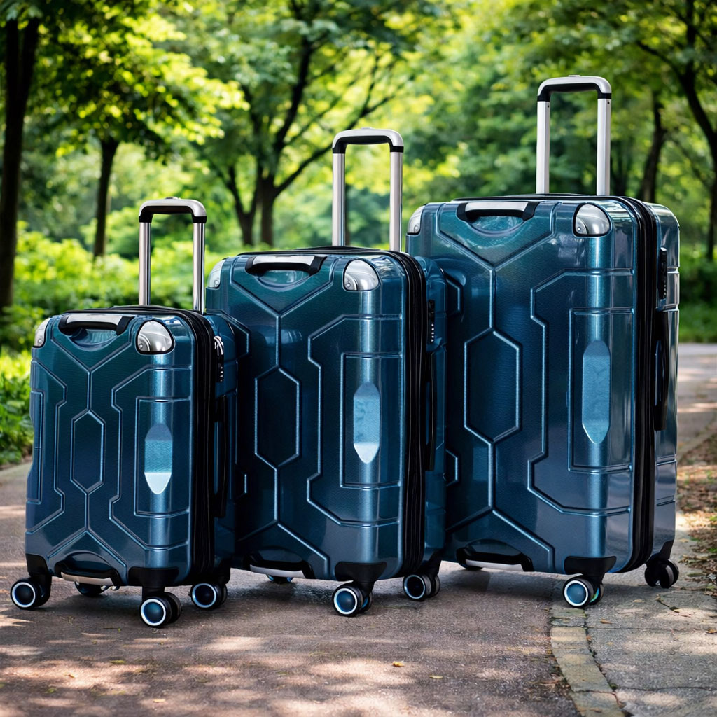 3-Piece ABS Hardshell Luggage Set with Spinner Wheels, Lightweight Durable Travel Suitcase Set
