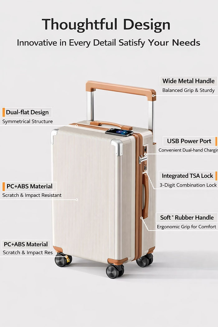 display of various parts of sleek expandable carry on luggage display of various parts of sleek expandable carry on luggage