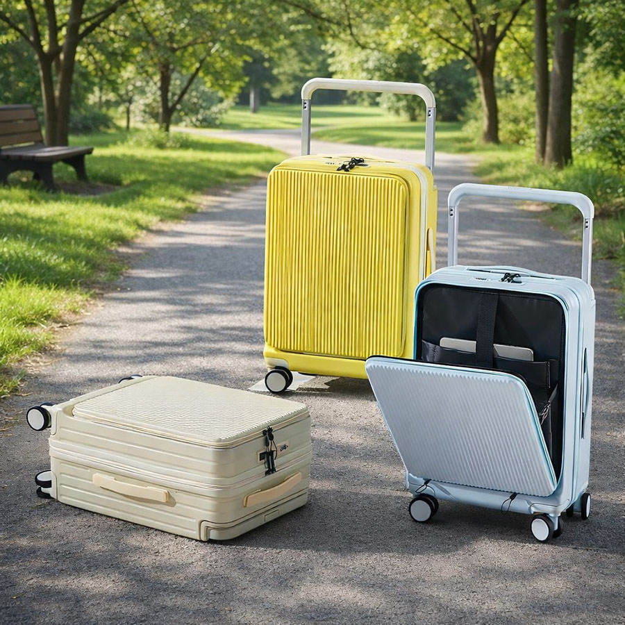 Carry-On Hard Shell Suitcase with Front Laptop Pocket – Expandable, TSA Lock, Business Travel Ready